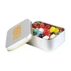Jelly Beans  in Silver Rectangular Tins